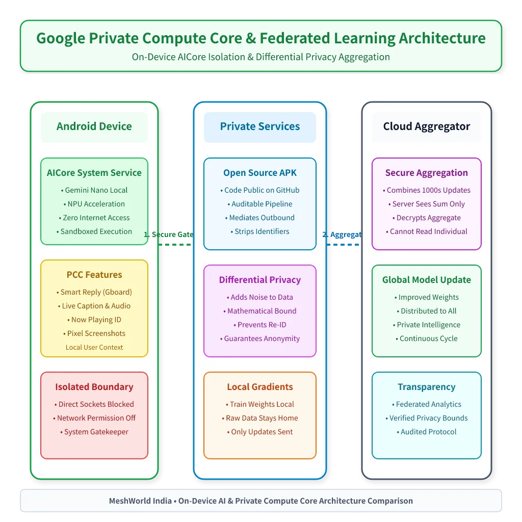 Google Private Compute Core & Federated Learning Architecture