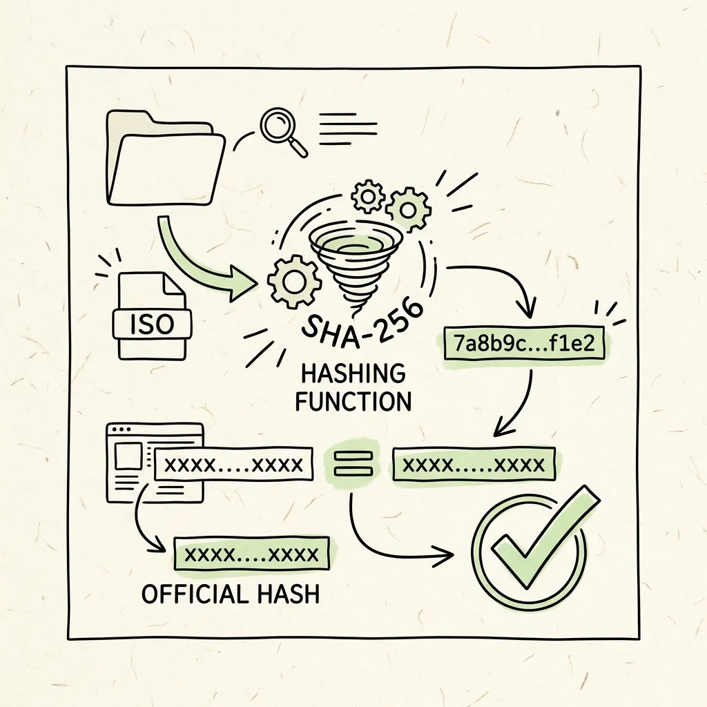 File checksum and GPG verification conceptual diagram