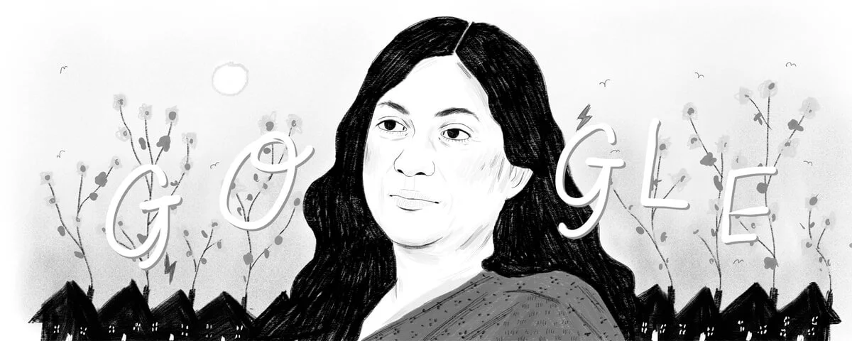 Early draft of the Google Doodle on Kamala Das