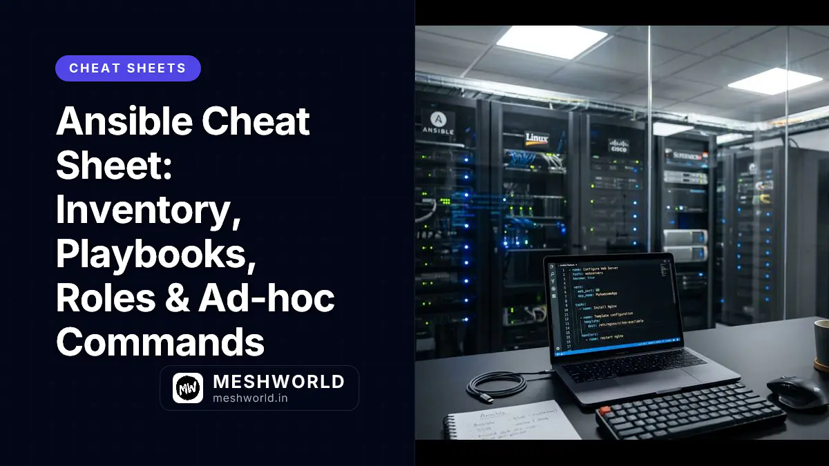 Ansible Cheat Sheet: Inventory, Playbooks, Roles & Ad-hoc Commands