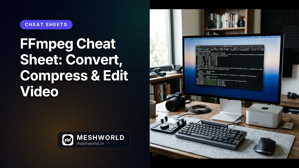 FFmpeg Cheat Sheet: Convert, Compress & Edit Video