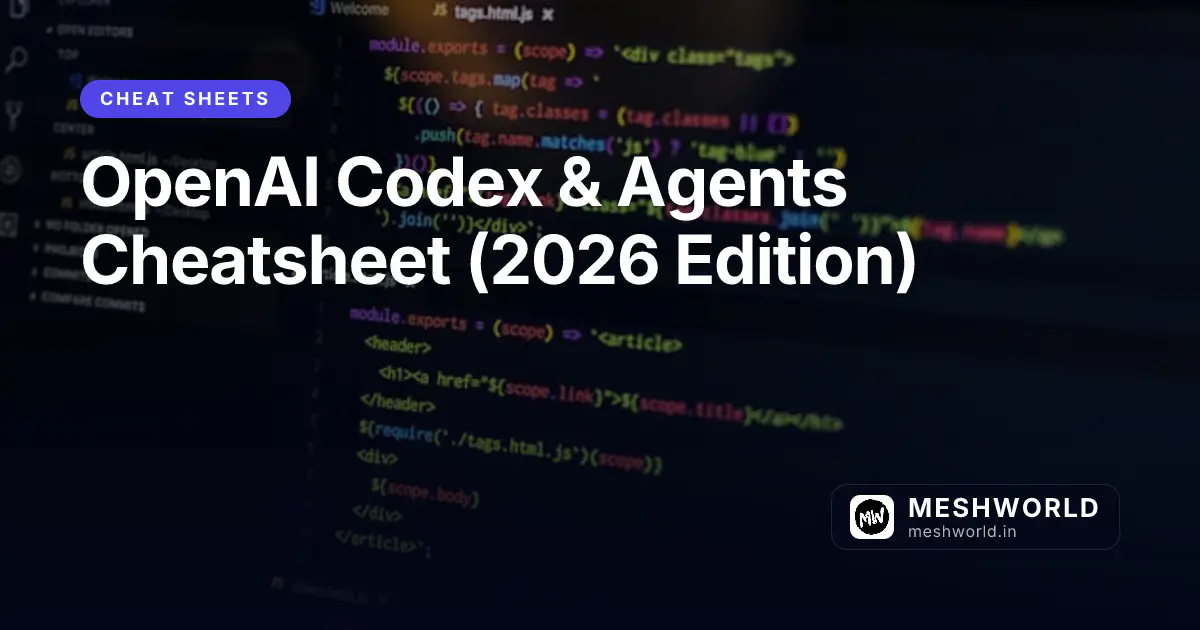 OpenAI Codex & Agents Cheatsheet (2026 Edition)