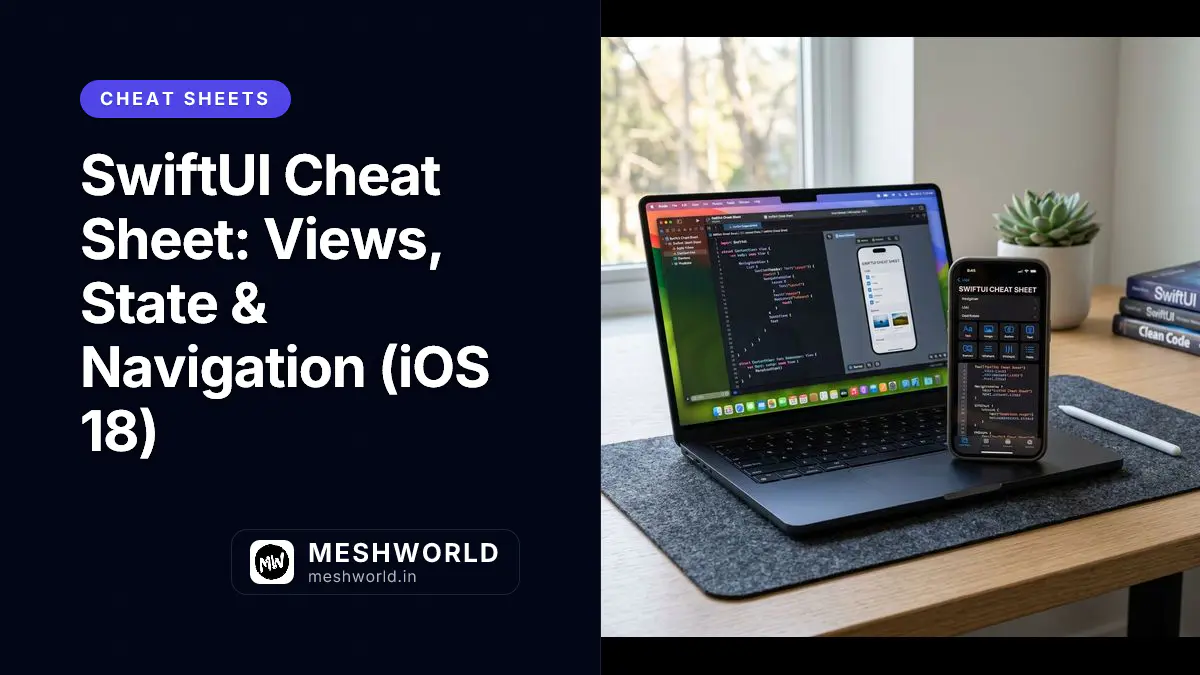 SwiftUI Cheat Sheet: Views, State & Navigation (iOS 18)