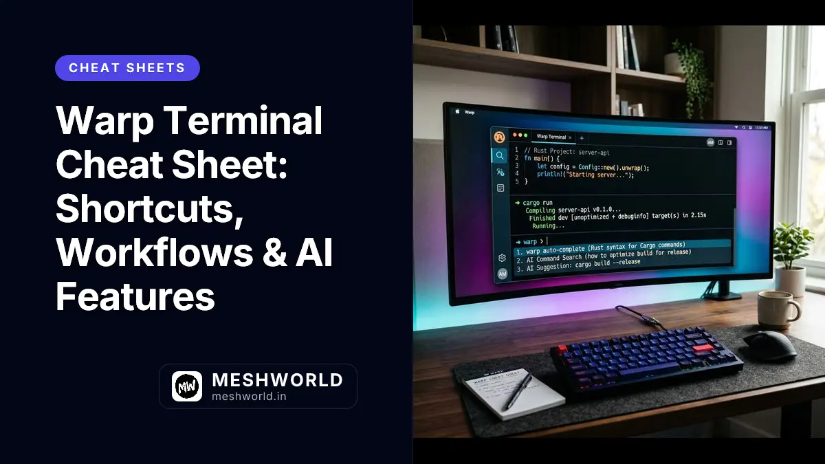 Warp Terminal Cheat Sheet: Shortcuts, Workflows & AI Features