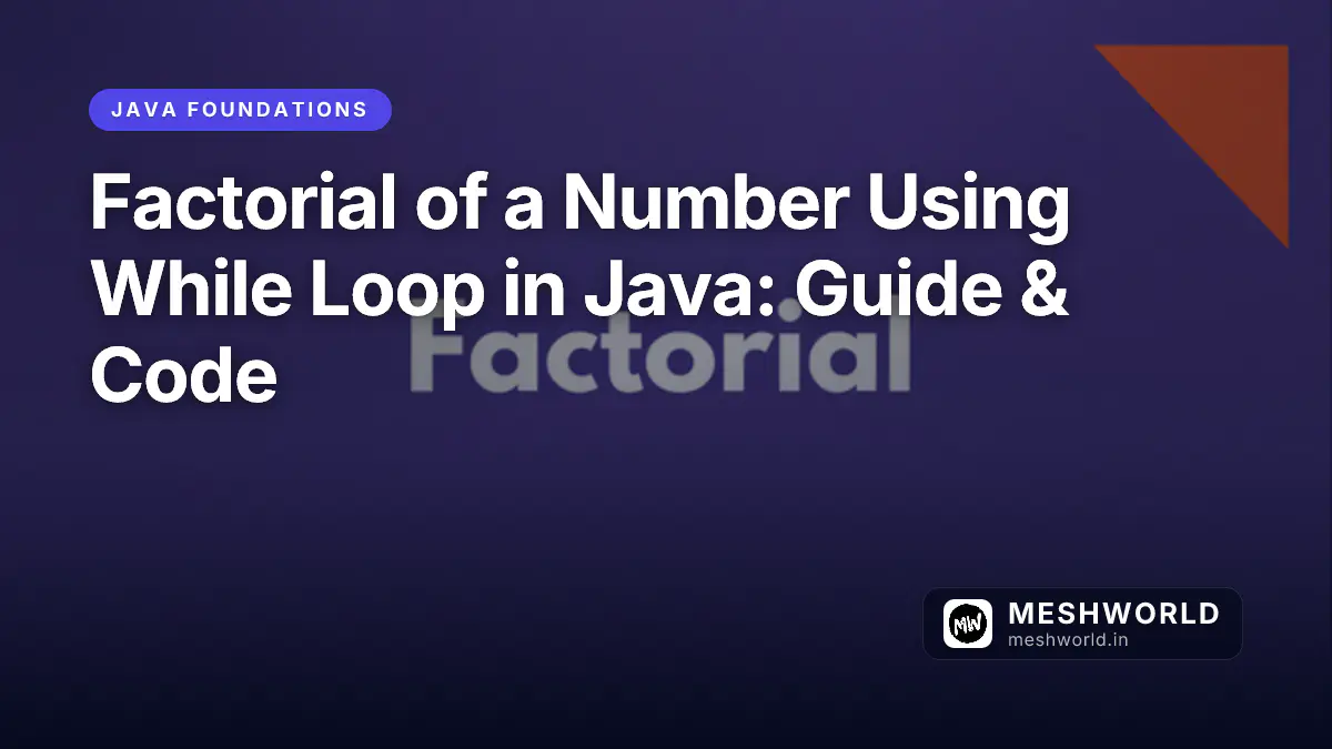 Factorial of a Number Using While Loop in Java: Guide & Code