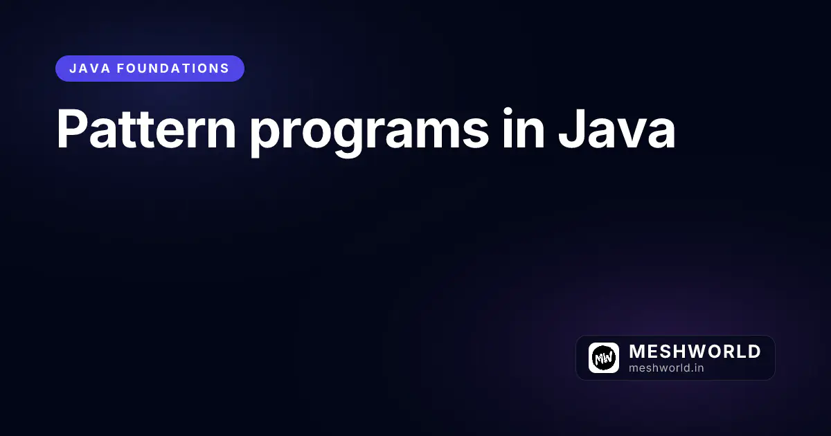 Pattern programs in Java