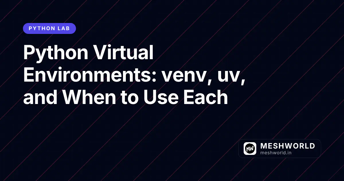 Python Virtual Environments: venv, uv, and When to Use Each